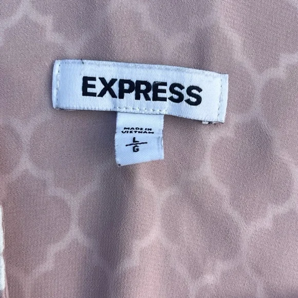 Express Pink & White Dressy Tank Top Size Large - Picture 4 of 5